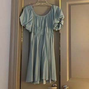 Blue Puff Sleeve Dress